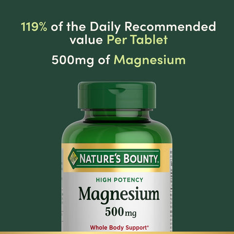 Nature's Bounty Magnesium 500 mg Tablets (Pack of 1)