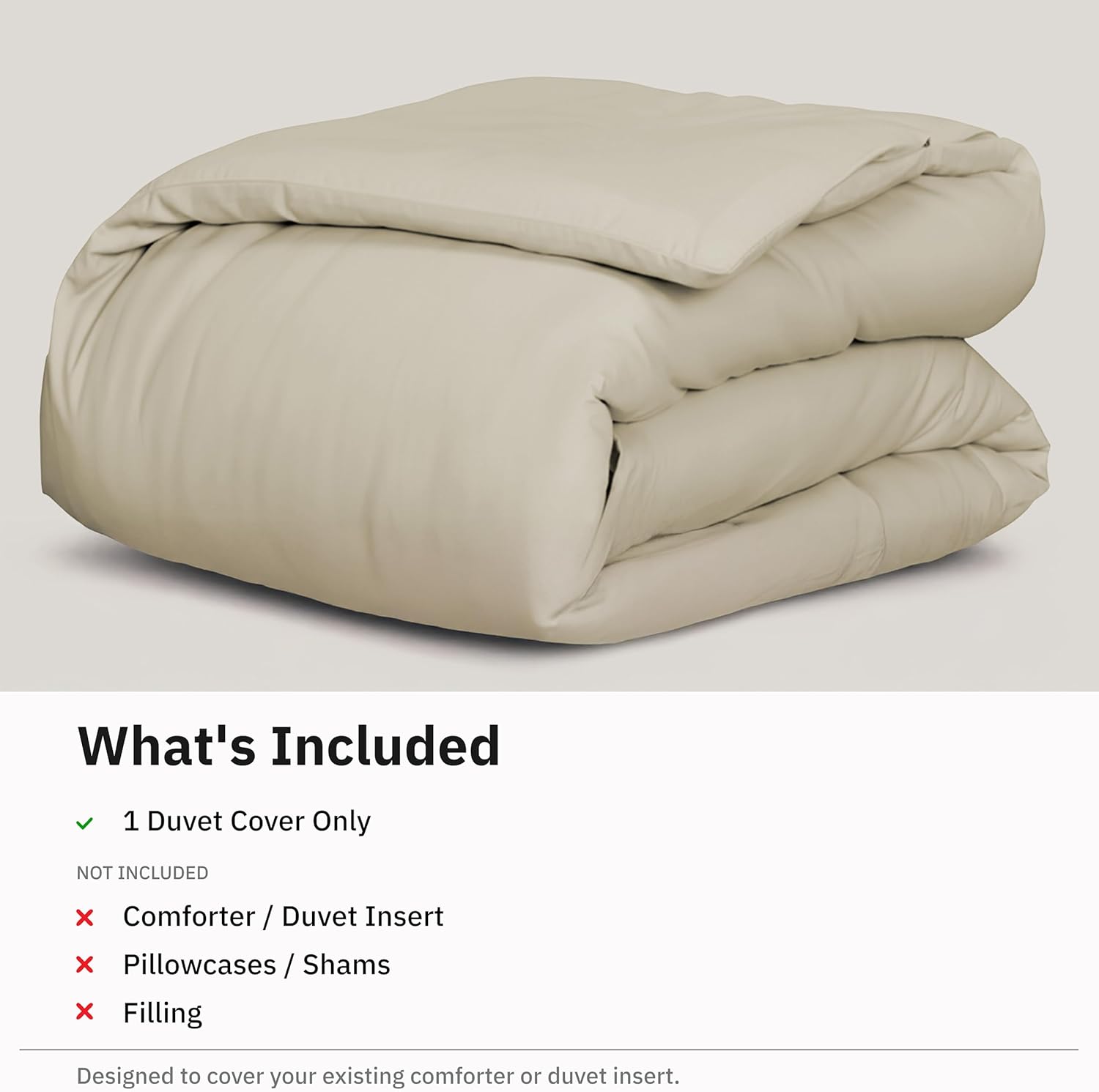 California Design Den Luxury Twin XL Duvet Cover, Beige