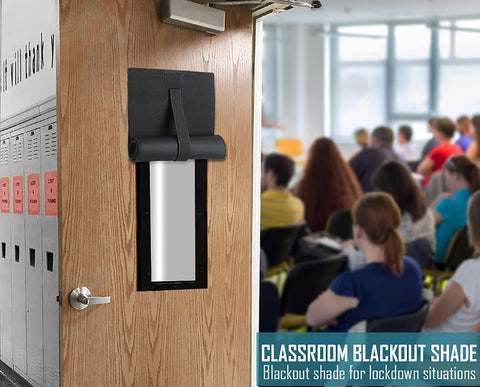 ALP® Lockdown Shades for Classroom Window & Door Coverings for School Safety in Traditional Fabric. Patented Blackout Design for Lockdowns. Custom & Standard Sizes. Made in USA (Polyester, 10" x 30")