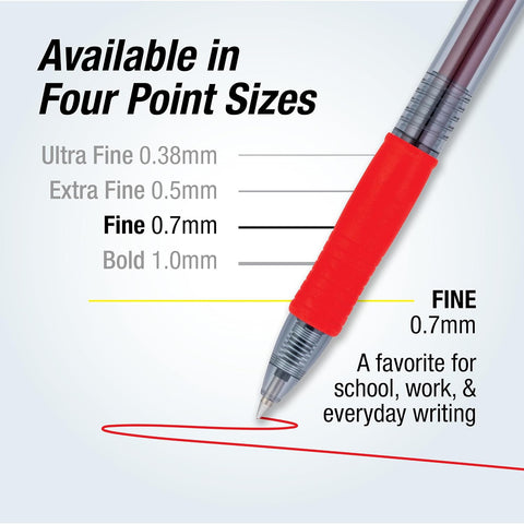 PILOT G2 Premium Gel Roller Pens, Fine Point 0.7 mm, Red Pens, Pack of 4