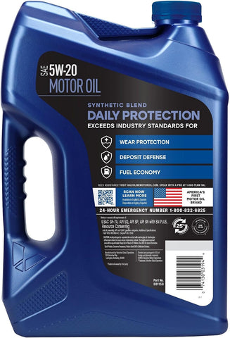Valvoline Daily Protection SAE 5W-20 Synthetic Blend Motor Oil 5 QT