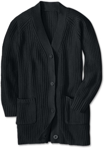 Woman Within Shaker Button-Front Cardigan Sweater