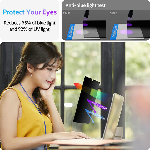 Peslv Magnetic Privacy Screen Compatible with Macbook Air 13.6 Inch (2022-2024, M2, M3), Removable Matte Anti Glare Blue Light Protector Private Security Filter for Mac Laptop Computer