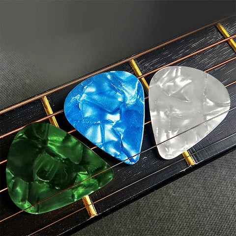 20 Pack Colorful Celluloid Guitar Picks Set, 4 Gauges 0.46mm 0.71mm 0.81mm 0.96mm Durable Guitar Plectrums, Ideal for Acoustic, Electric, Bass Guitars & Ukuleles Beginner Players