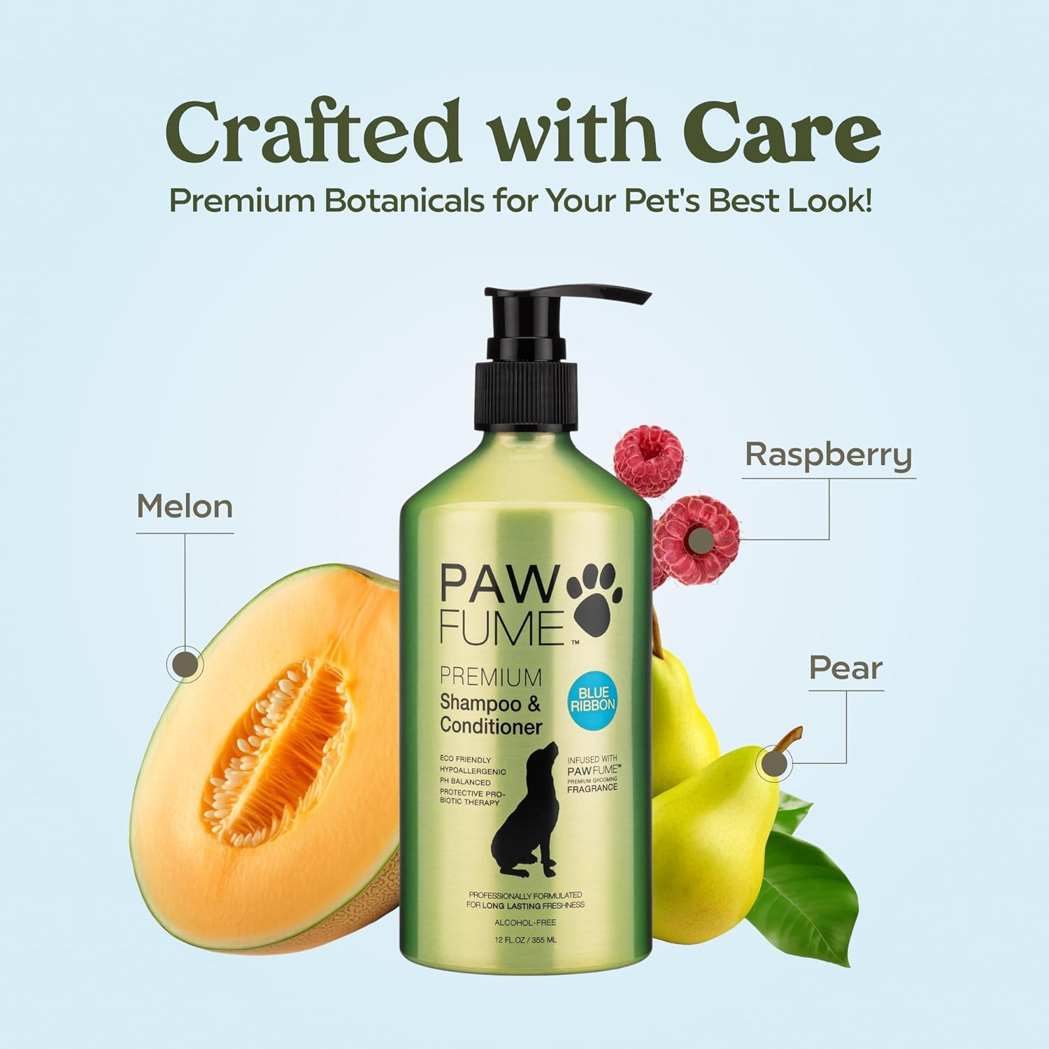 PAWFUME Dog Shampoo and Conditioner, Blue Ribbon, 1-Pack