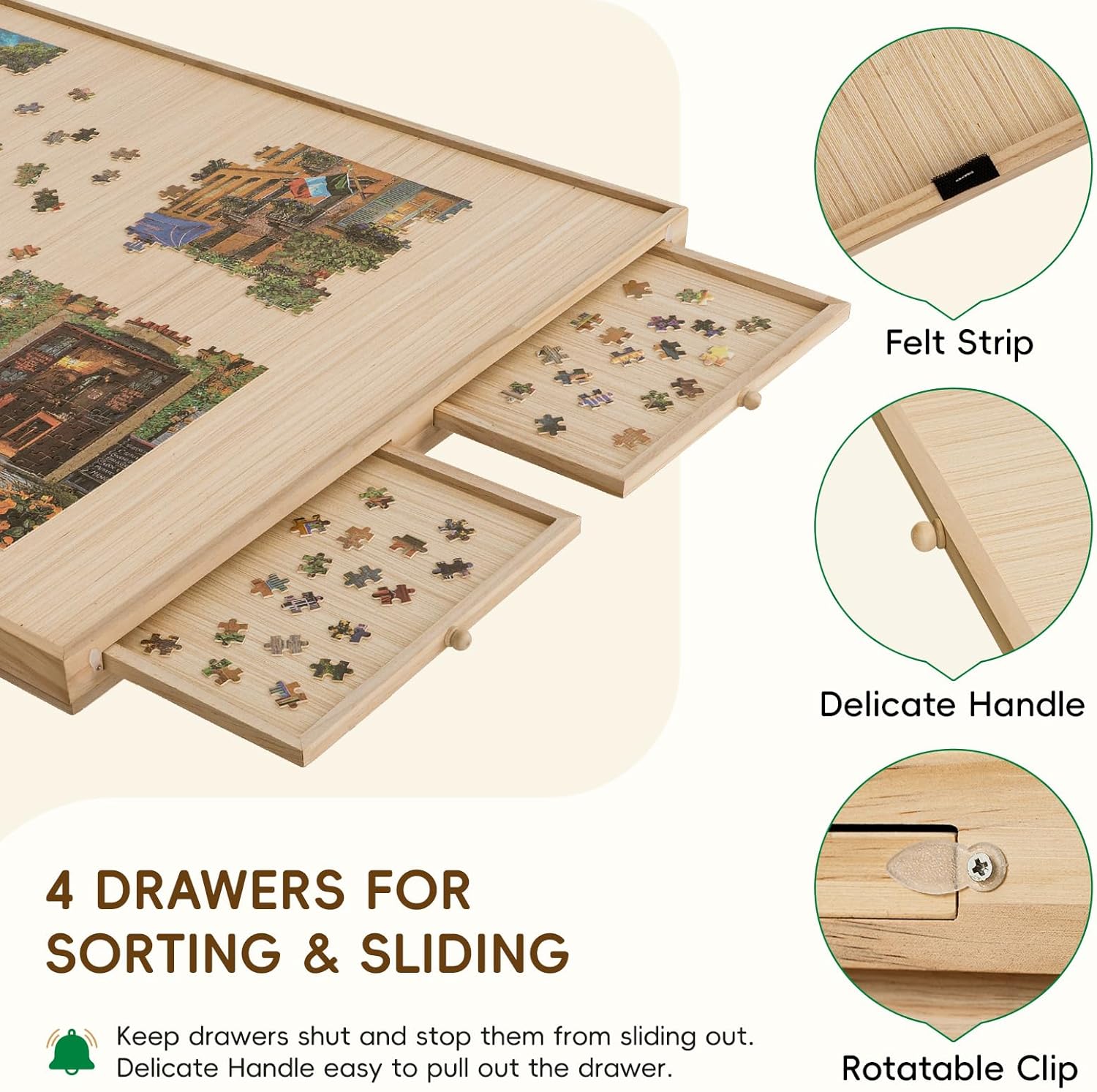 TEAKMAMA 1500 Pieces Puzzle Table, 27.6"H Puzzle Board with Legs for Adults