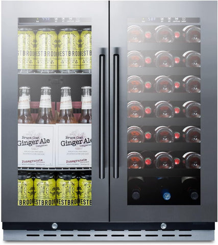 Summit 30” Wine Cellar/Beverage Center Combo, Stainless - SWBV3067B