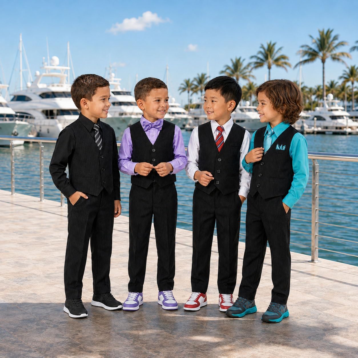 Pinstripe Boys Formal Dresswear Vest Set