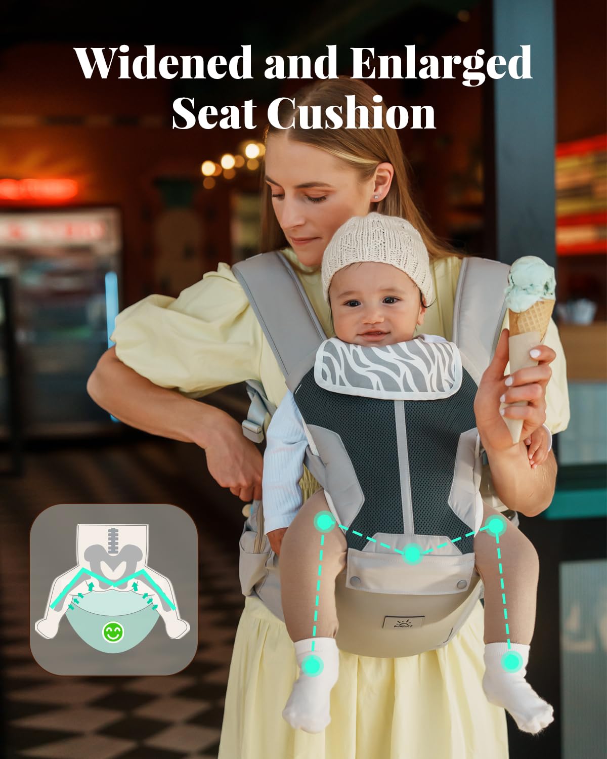 MOMTORY Safety-Certified 6-in-1 Baby Carrier Newborn to Toddler, Grey