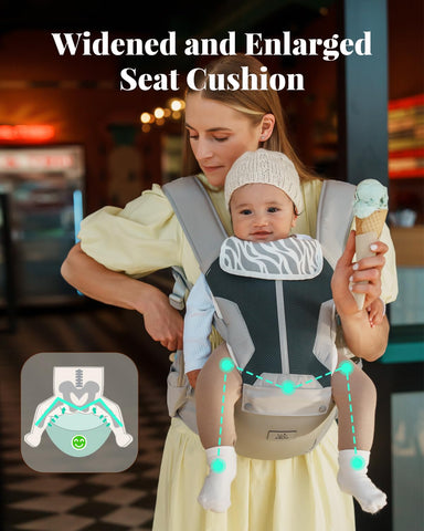 MOMTORY Safety-Certified 6-in-1 Baby Carrier Newborn to Toddler, Grey