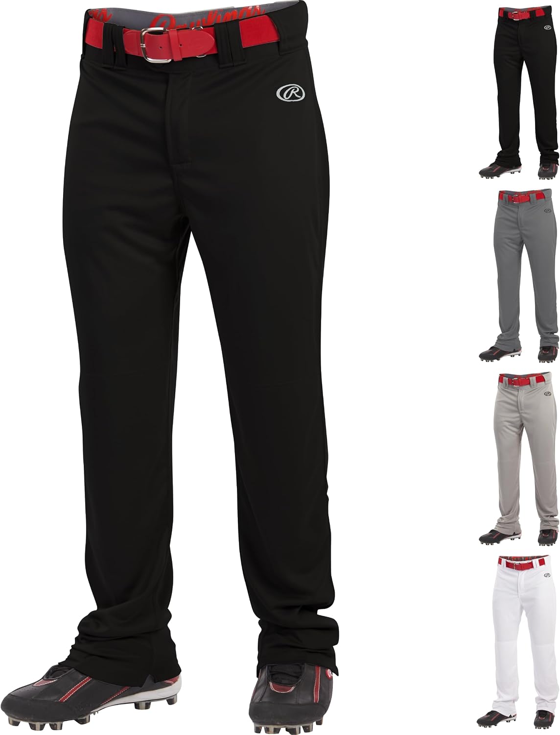 Rawlings Men's Launch Baseball Pants | Full Length Semi-Relaxed Fit | Piped