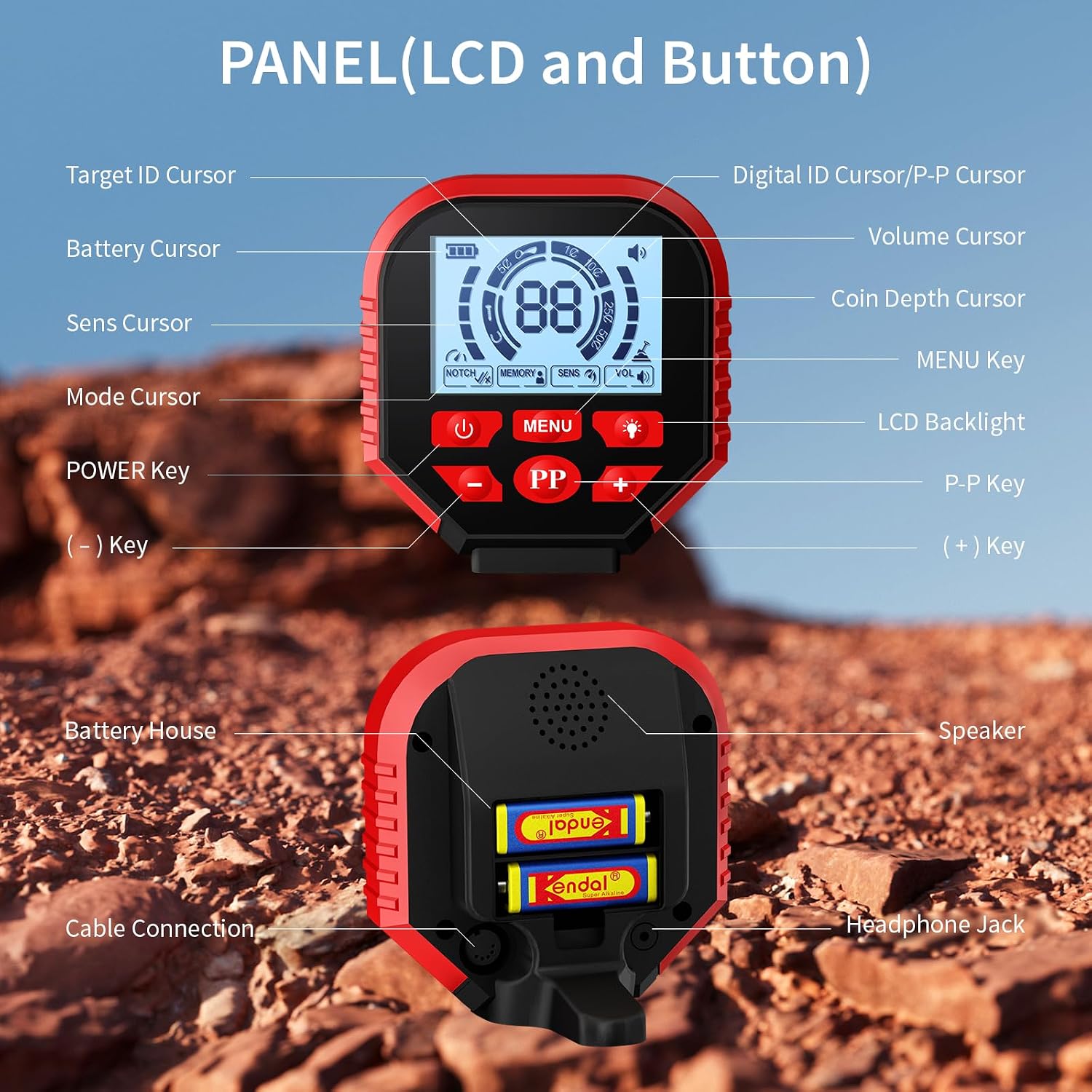 2026 Latest Higher Accuracy Professional Metal Detector for Adults with LCD