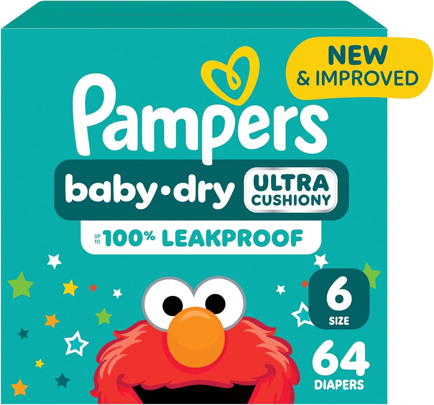 Pampers Diapers - Baby Dry - Size 6, 64 Count, Absorbent Disposable Infant Diaper (Packaging May Vary)