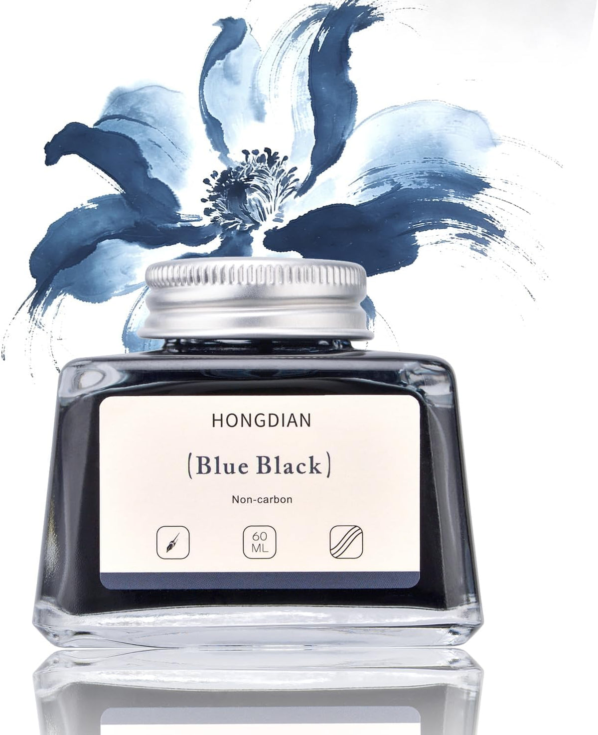 Hongdian Fountain Pen Bottled Ink Blue Black Color, 60ml Non Carbon Inkwell Bottle, Artist Calligraphy Ink