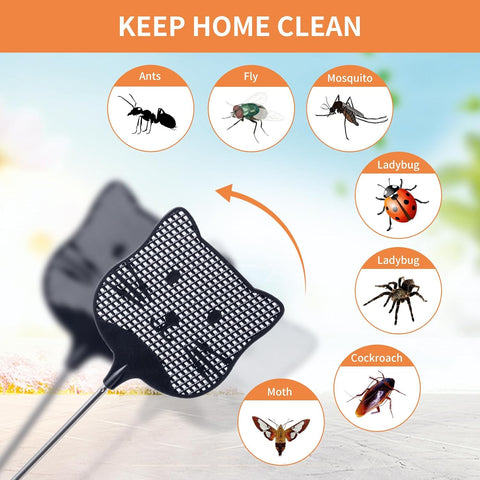 2pcs Extendable Fly Swatter, 25 inch Handle Indoors Flyswatters