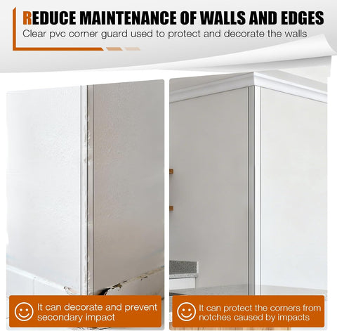 Magicheap 4 Pack Wall Corner Protector, 31.5in x 1.18in, Clear