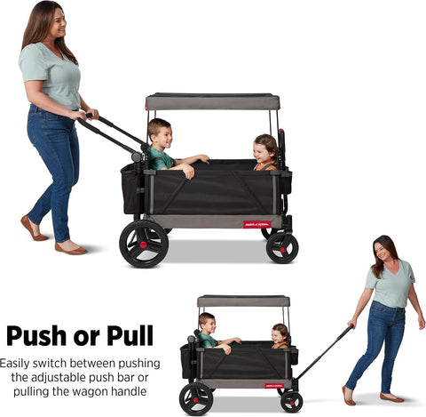 Radio Flyer Wagon for Kids, Baby Stroller, Outside Toys for Toddlers 1-3, Rolling Cart, Beach Cart with Wheels, Trav'ler Stroller Wagon with Protective Cover, for Ages 1+ Years