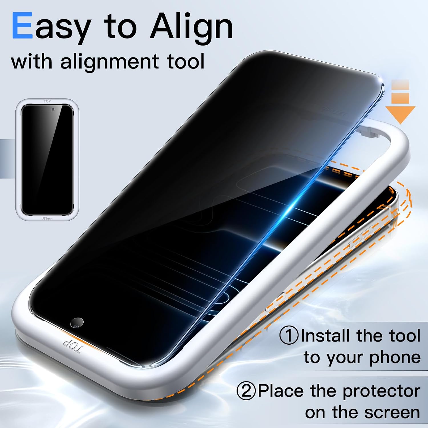 JETech Privacy Screen Protector for iPhone 17 Pro, 2+2 Pack
