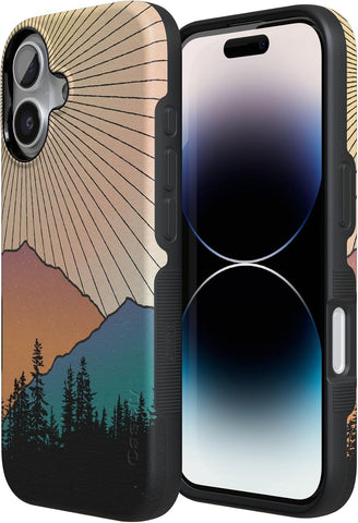 Casely iPhone 17 Case | Golden Hour | Mountain Sunset | Bold Protective Design | Compatible with MagSafe