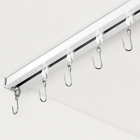 FELIDESIGN Ceiling Curtain Track, Room Divider Rail Set, White, 15ft-18ft