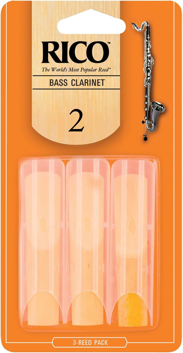 D’Addario Woodwinds - Rico Bass Clarinet Reeds - REA0315 - Strength 1.5, 3-Pack