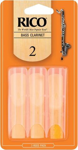 D’Addario Woodwinds - Rico Bass Clarinet Reeds - REA0315 - Strength 1.5, 3-Pack