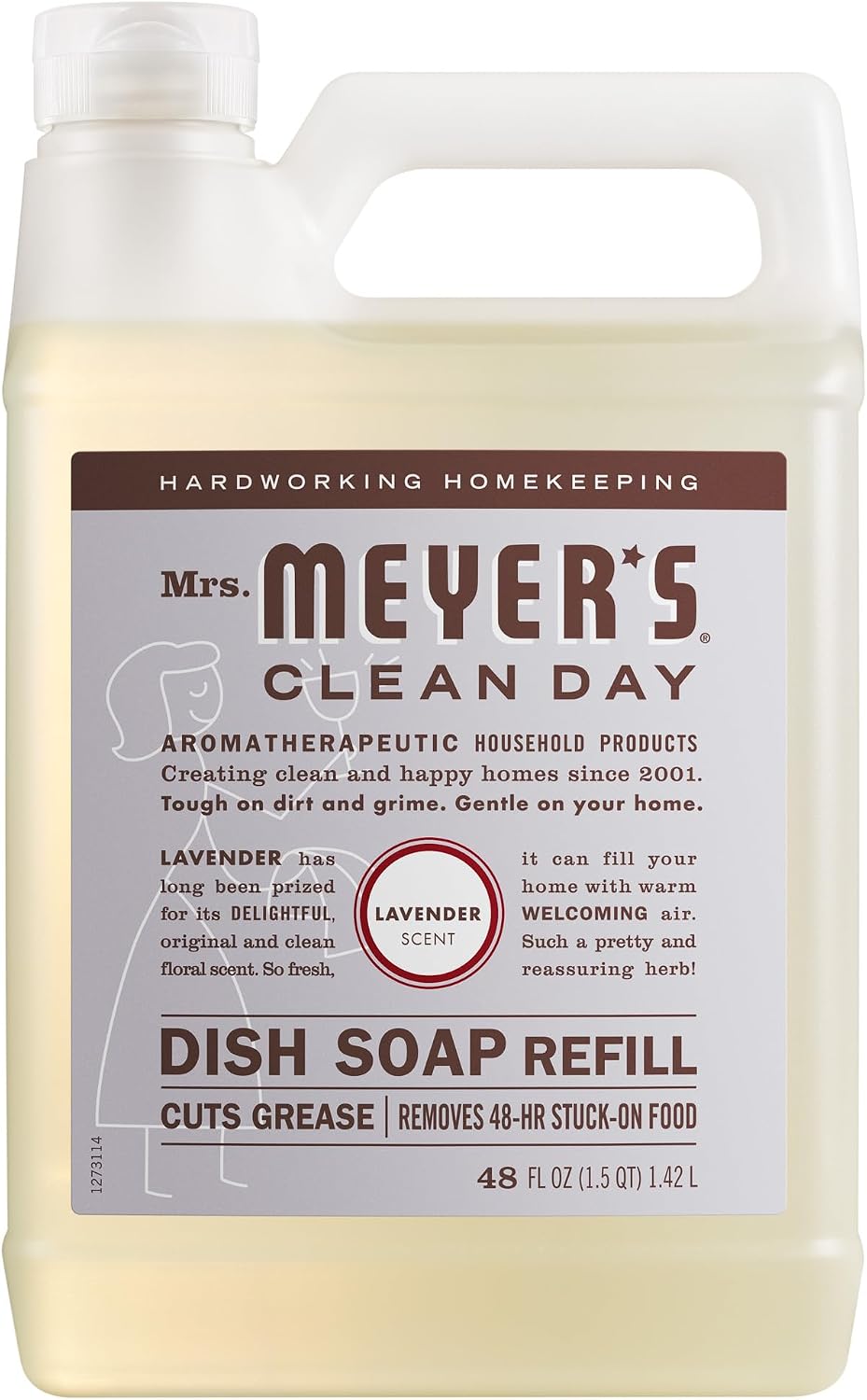 MRS. MEYER'S CLEAN DAY Liquid Dish Soap Refill, Lavender, 48 fl. oz