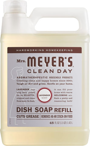 MRS. MEYER'S CLEAN DAY Liquid Dish Soap Refill, Lavender, 48 fl. oz
