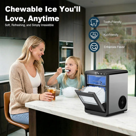 Ice Makers Countertop, 44lbs/24H Nugget Ice Machine, Self-Cleaning