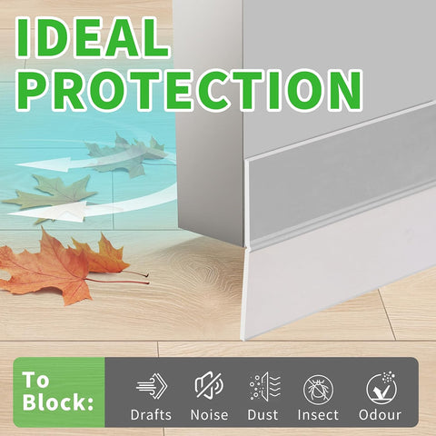 Weather Stripping Door Seal 33ft Extra-Wide Silicone, Strong Adhesive, Seals Large Gaps for Maximum Winter Cold Protection and Weatherproofing, 1.8in Transparent