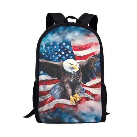 American Flag Eagle Print Backpack Kids Boys Kawaii Elementary Boys School Bag Bookbag Lightweight Daypack