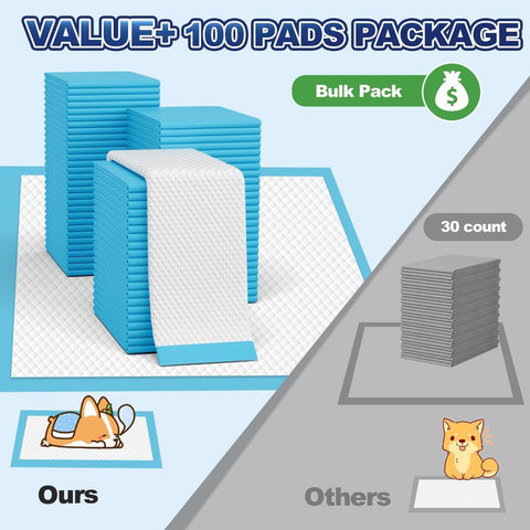 Puppy Pads XL 100 Count, Dog Pee Pads Extra Large, 34"x28" Pee Pads for Dogs, X-Large Disposable Dog Training Pads Super Absorbent&Leak-Proof, Crate Potty Piddle Pads for Doggy, Pet Supplies
