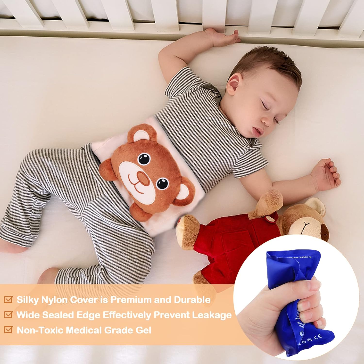 Baby Colic & Gas Relief-Heigoeost Newborns Gripebelt Heating Pad Tummy Wrap