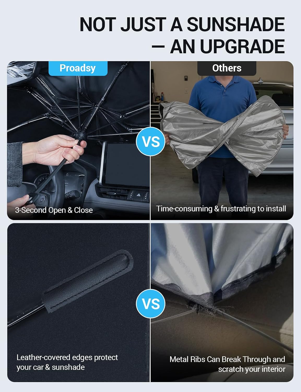 Proadsy Custom Fit 2022-2026 Hyundai Ioniq 5 Windshield Sun Shade Umbrella