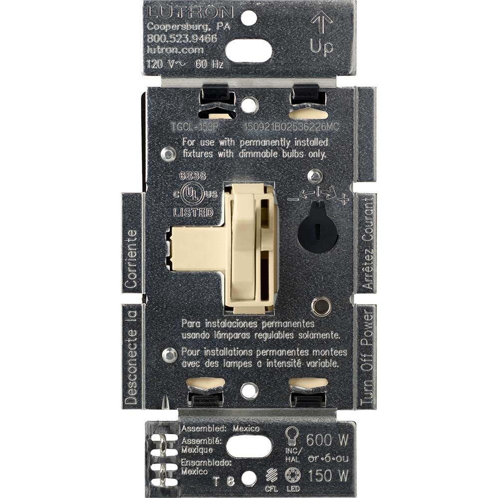 Lutron Ariadni/Toggler LED+ Dimmer Switch, Toggle Dimmer, Single Pole/3-way