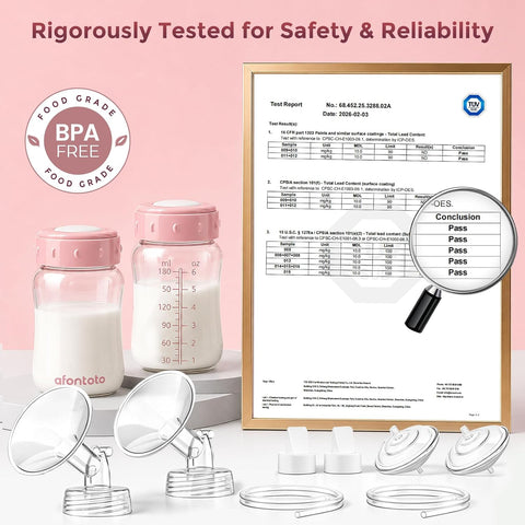 Pump Parts Compatible with Spectra S1/S2/9 Plus Breastpump, 4 Set Replacement Parts for Spectra Include 17mm Flange,Duckbill Valve,Backflow Protector,Tube,Bottle, Not Original Accessories
