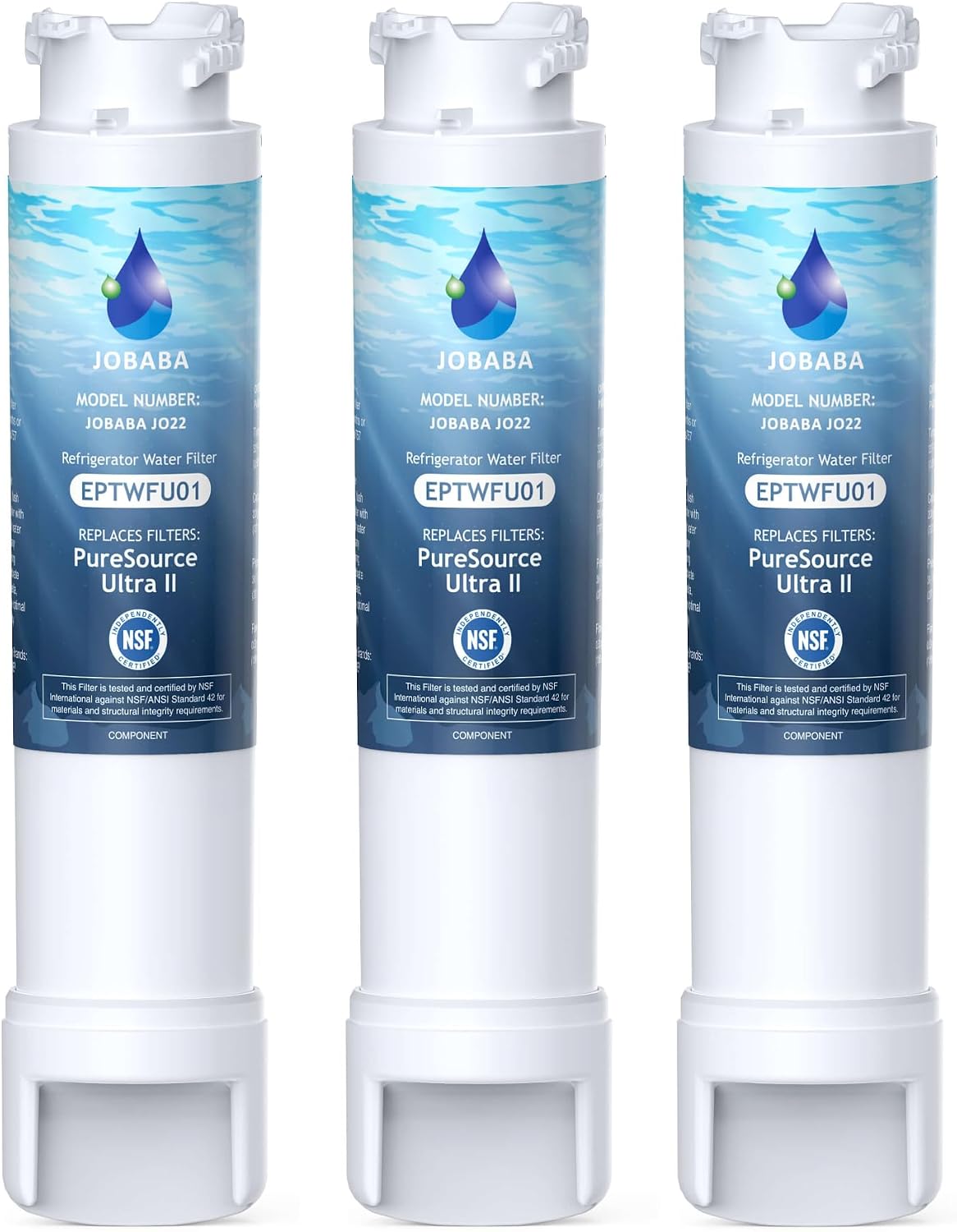 Replacement for Frigidaire EPTWFU01 Water Filter, 3 Pack