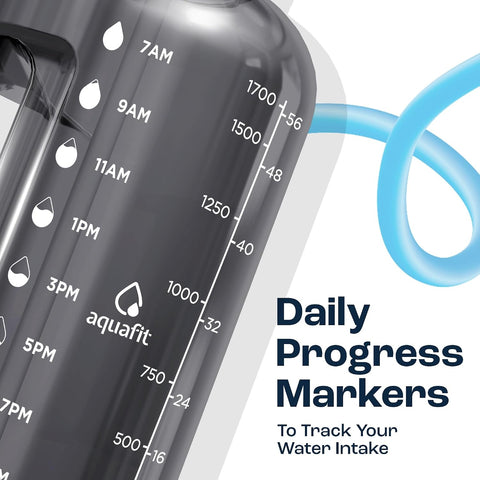 AQUAFIT Half Gallon Water Bottle with Time Marker