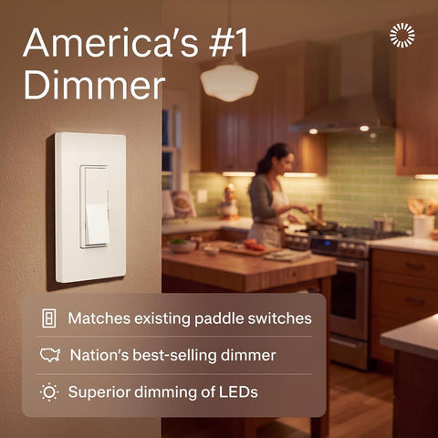 Lutron Diva LED+ Dimmer Switch, Paddle Dimmer, Single Pole/3-way