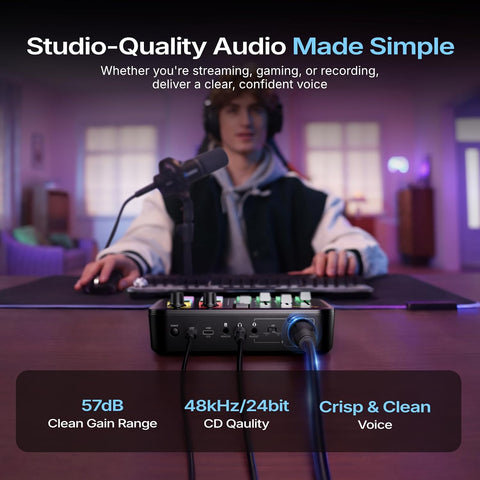 MAONO G3 Gaming Audio Mixer with Map Any Audio Sources for PC Streaming
