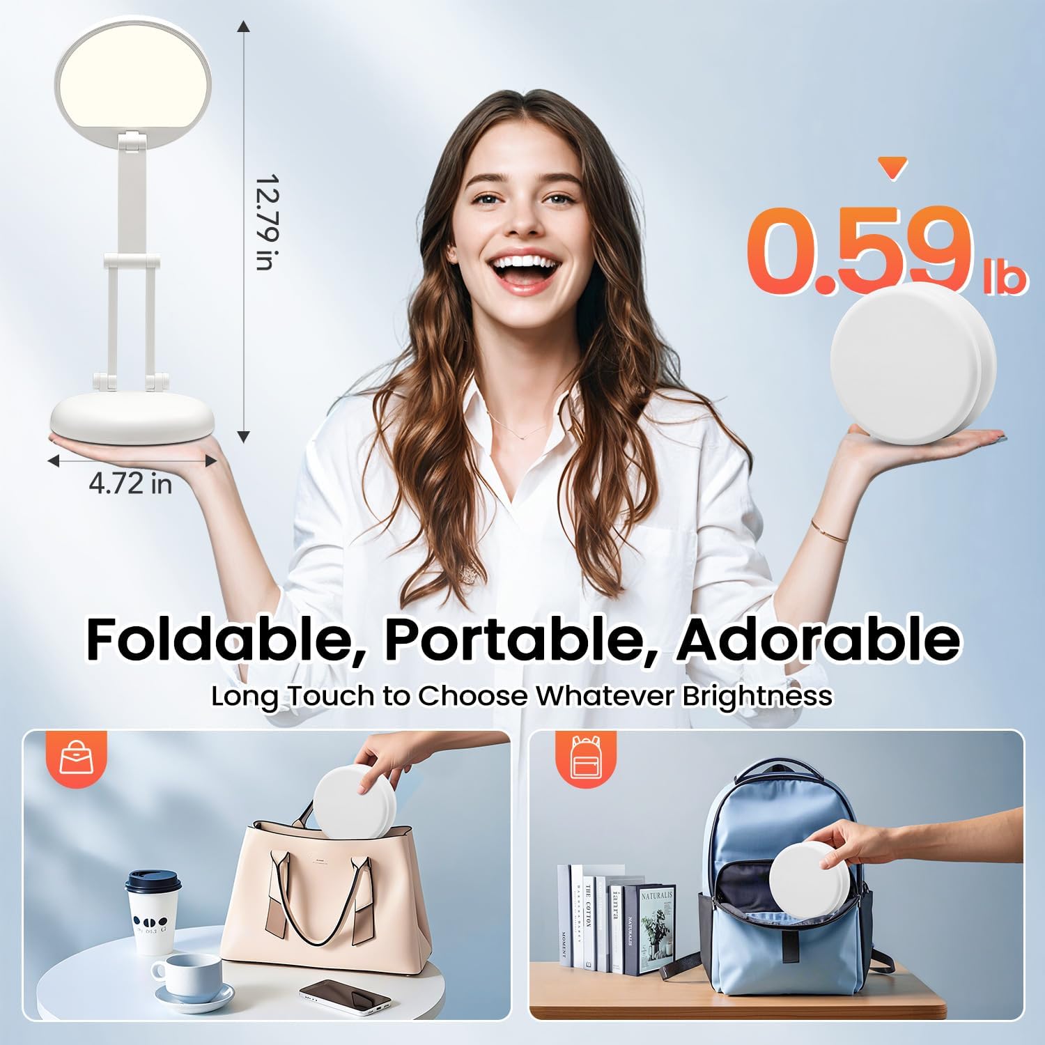 One Fire Rechargeable Table Lamp, 3600mAh Battery Operated Lamp Desk Lamp