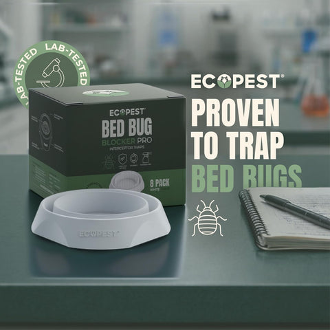 Bed Bug Interceptors - 4 Pack | Bed Bug Blocker (Pro) Interceptor Traps (White) | Eco Friendly Insect Trap for Bed Legs | No Chemicals or Pesticides | Monitor, Detector, and Trap for Bed Bugs