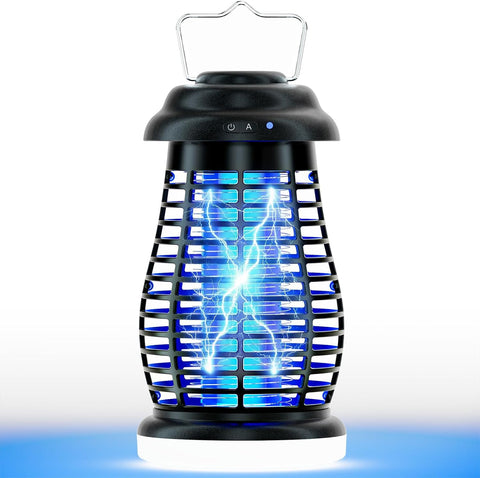 Bug Zapper Outdoor & Indoor,Cordless Portable Mosquito Zapper with Rechargeable 4800mAh Battery & Auto On/Off,Mosquito Repellent Outdoor Patio,Electric Fly Trap for Camping,Kitchen,Backyard,Patio