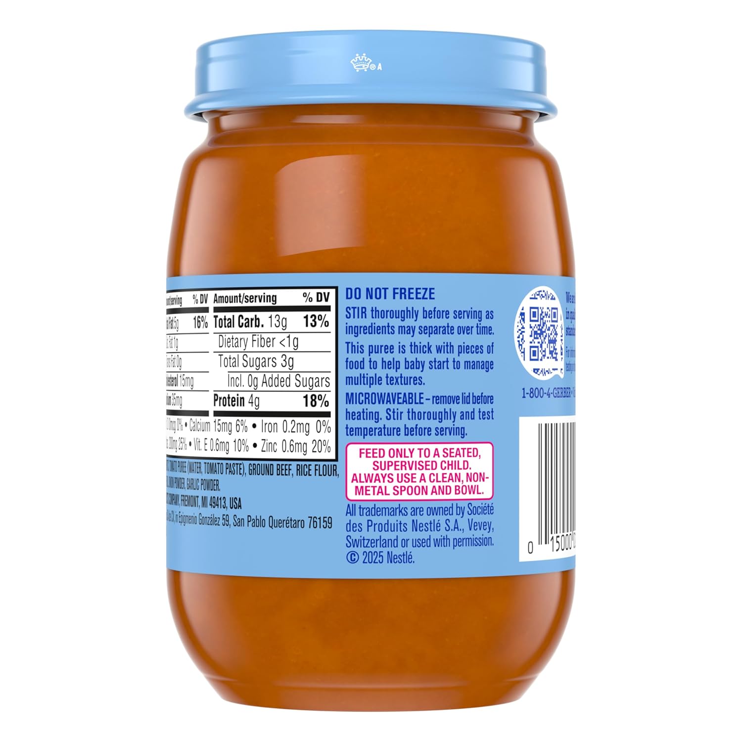 Gerber Stage 3 Beef, Potatoes, Vegetables Baby Food, 6 Oz, 12 Pack