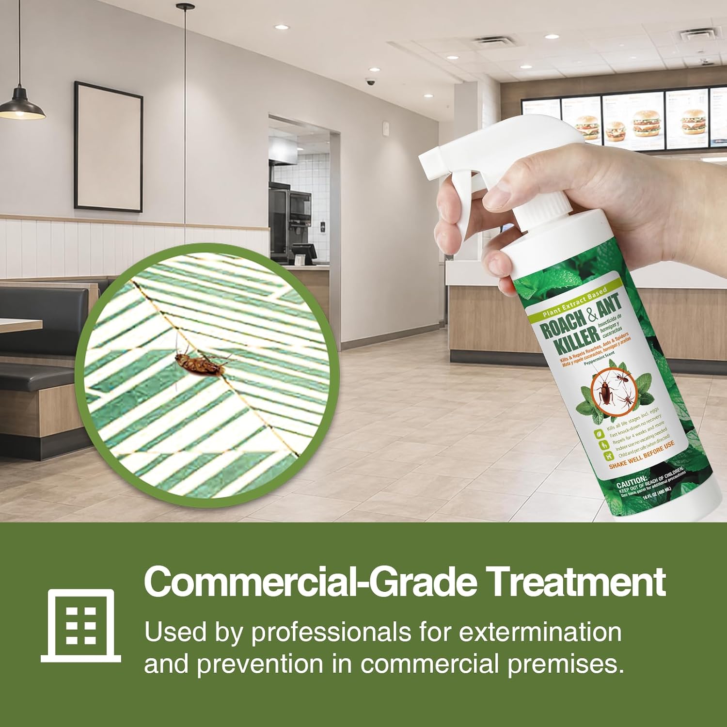 EcoVenger® Roach and Ant Killer 16 oz | Kills on Contact | Extended 4-Week Deterrence | Peppermint Scent | Child and Pet Safe