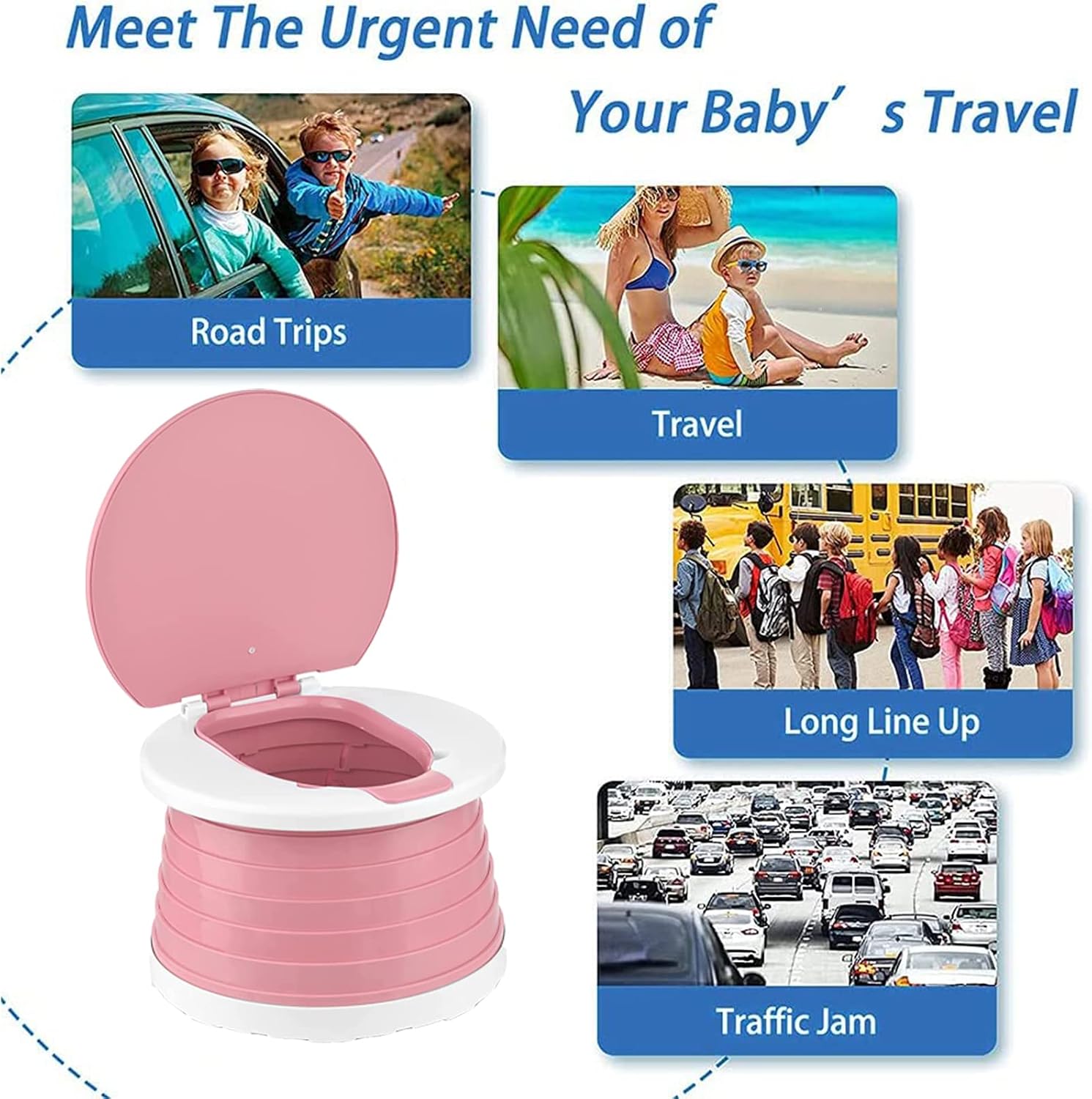 SunnySmile,Travel Potty,Car Potty for Toddler,Portable Toilet for Kids