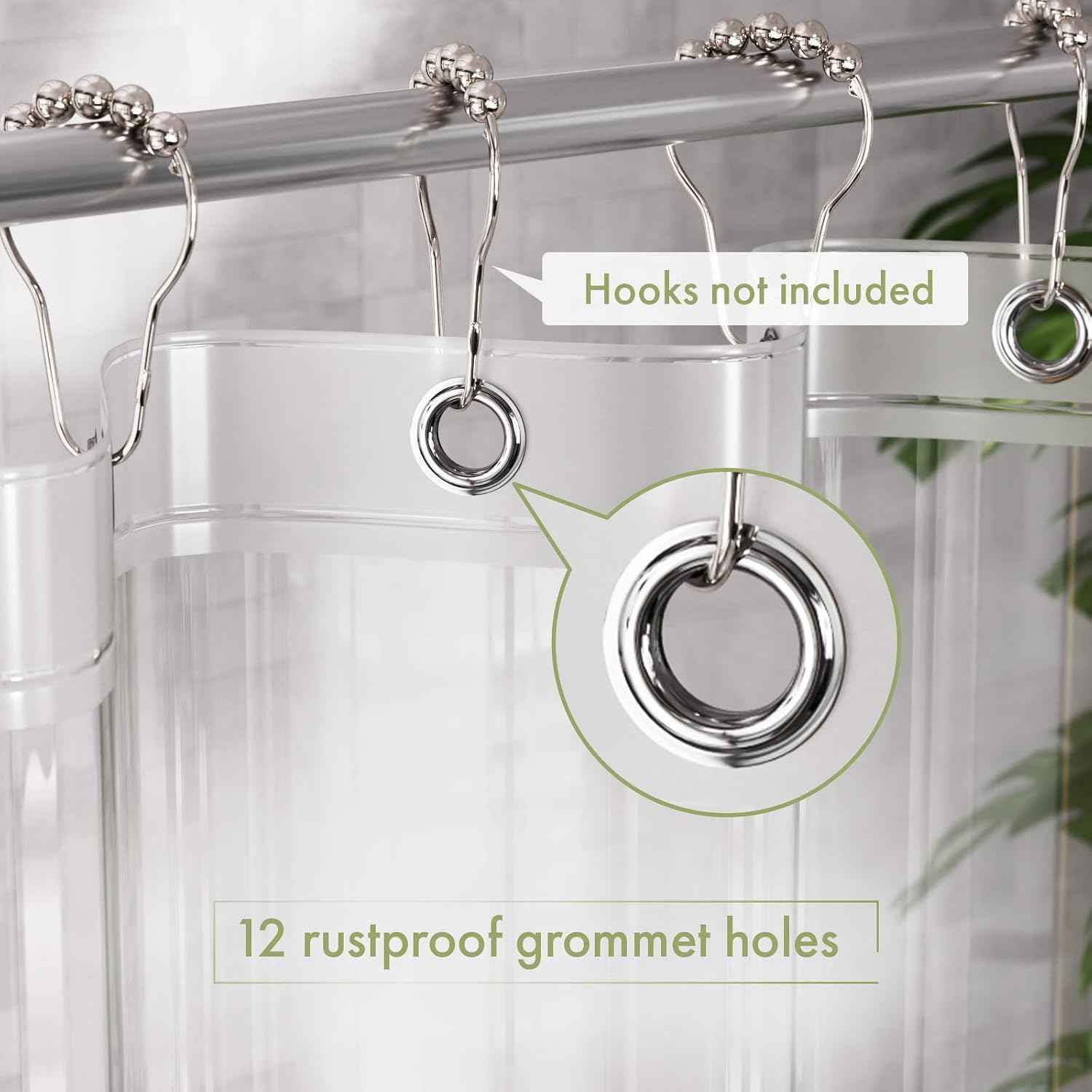 AmazerBath Shower Curtain Liner, 72x72 Clear Shower Curtain Liner, Waterproof Plastic Shower Liner, Cute Lightweight PEVA Shower Curtain for Bathroom with 3 Magnets and 12 Rustproof Metal Grommets
