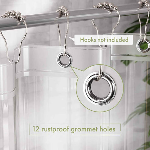 AmazerBath Shower Curtain Liner, 72x72 Clear Shower Curtain Liner, Waterproof Plastic Shower Liner, Cute Lightweight PEVA Shower Curtain for Bathroom with 3 Magnets and 12 Rustproof Metal Grommets