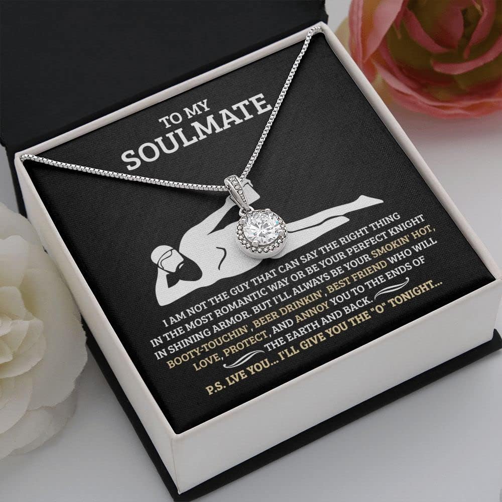 Birthday Gifts for Wife from Husband | Soulmate Necklace with Heartfelt Message Card & Box | Anniversary, Birthday, Christmas or Valentine’s Day Gift for Girlfriend, Fiancée
