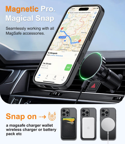 Magnetic Case for iPhone 16 Pro Max Case with Screen Protector+Wrist Strap